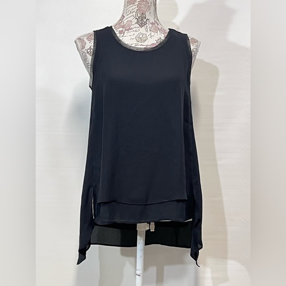 SIMPLY VERA Black layered sleeveless‎ blouse size S. - Picture 4 of 12